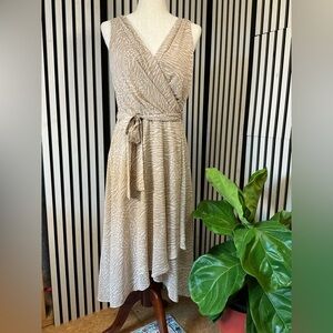 Tommy Hilfiger Beige Zebra Print Wrap Dress Sz 8